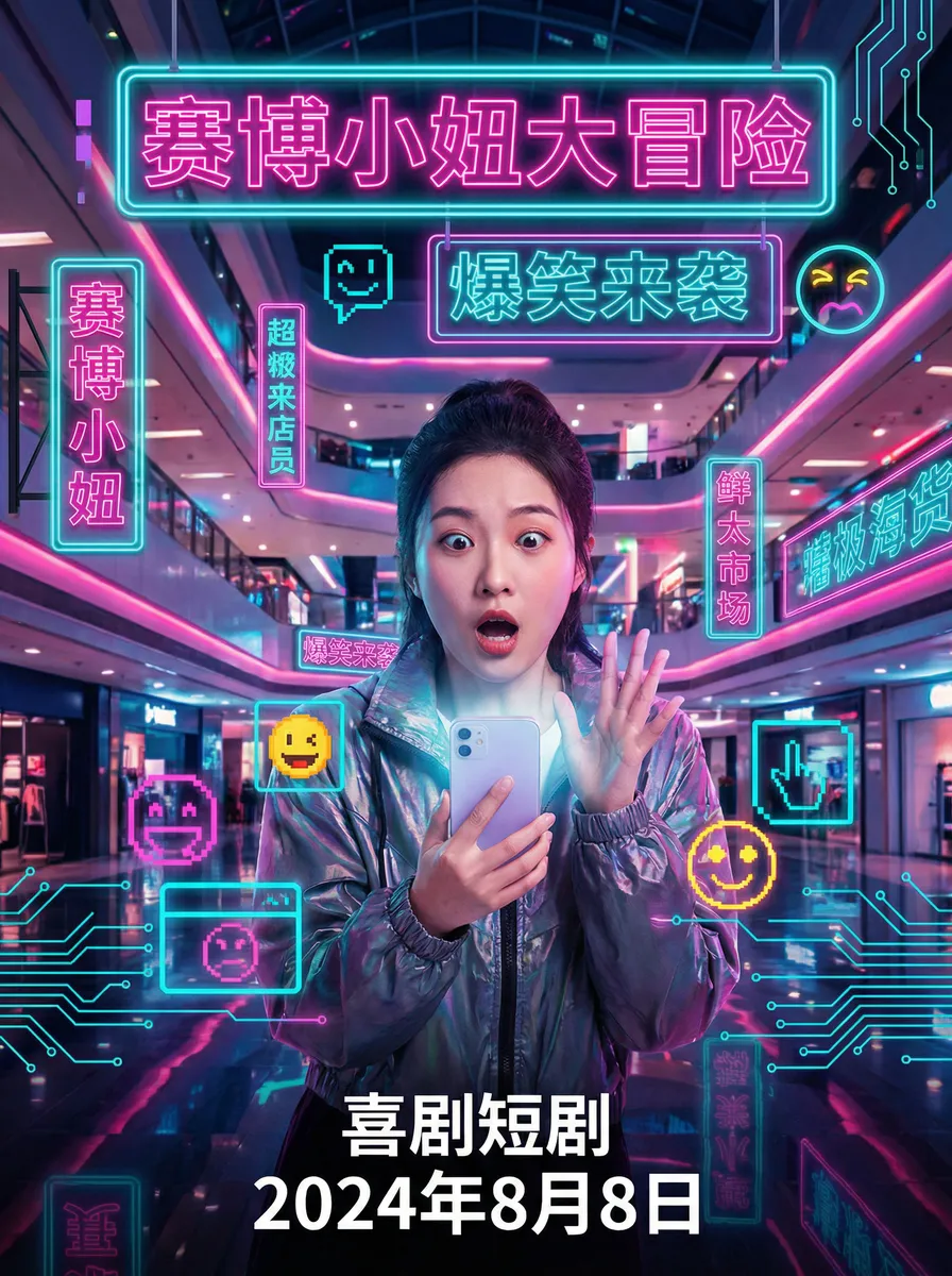 舔穴 搞笑喜剧短剧 - 赛博小妞大冒险海报